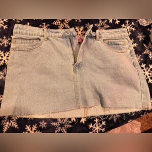 EDIKTED Light Blue Denim Mini Skirt